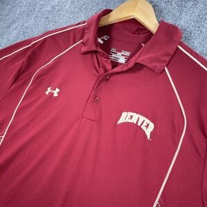 University of Denver Under Armour Polo Mens XL Red HeatGear Performance #AC023
